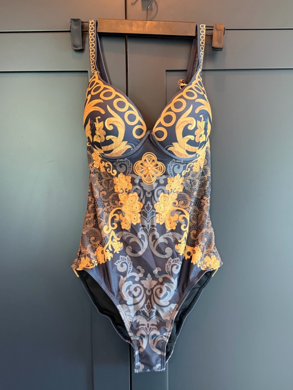 Printed One-Piece Swimsuit with skirt